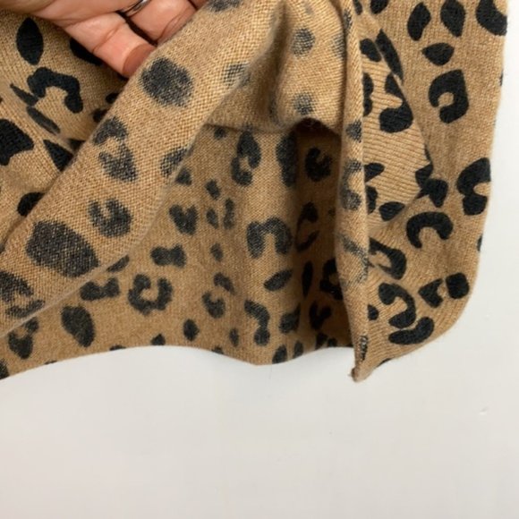 NWT J.Crew S 100% Cashmere Sweater Animal Leopard Print Short Sleeves - Picture 9 of 11